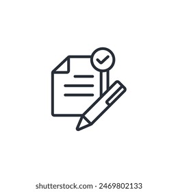 agreement icon. vector.Editable stroke.linear style sign for use web design,logo.Symbol illustration.