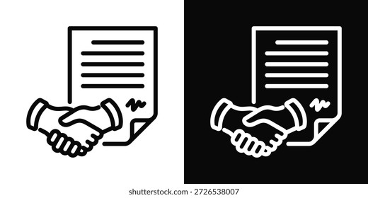 Agreement Icon White And Black Background Style