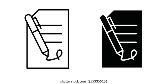 Agreement icons in black filled and outlined style