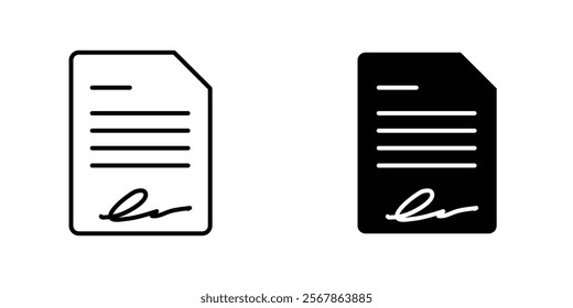 Agreement icons collection in Filled flat and thin line style.