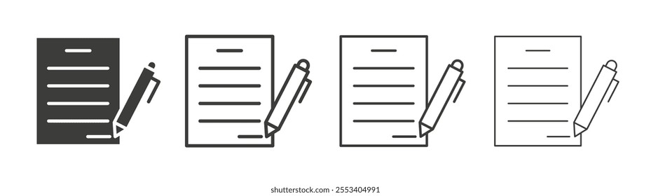 Agreement icons collection. vector set in black color