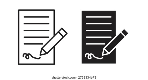 Iconos de Acuerdo sobre fondo blanco. Signo de Vector de línea, símbolo para Web y móvil