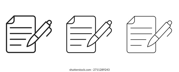 Ícones de contrato. Coleção de ícones de vetor perfeito de pixels