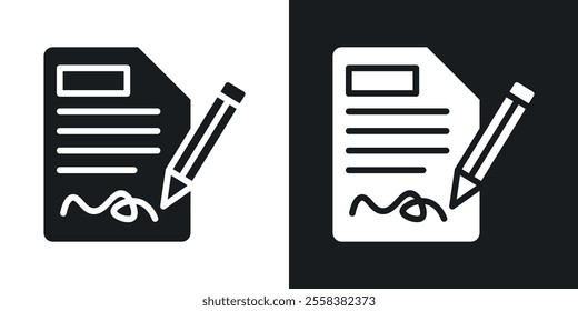 Agreement icons in solid black and white colors