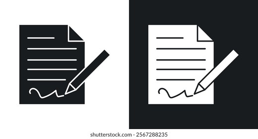 Agreement icons in solid black and white colors