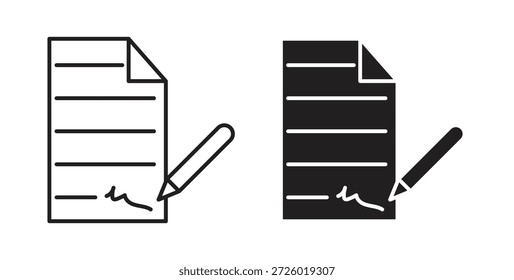 Acuerdo de Vector con trazo editable y versiones planas