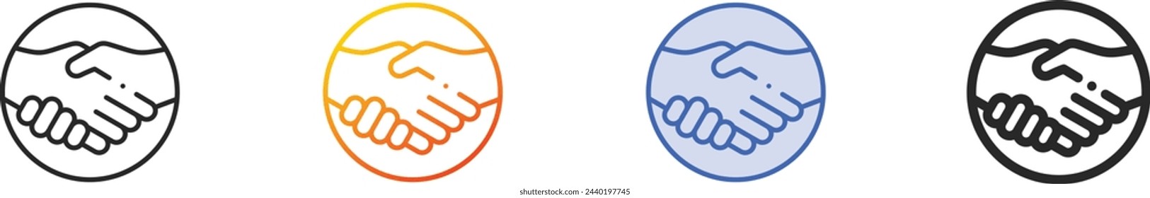 agreement icon.Thin Linear, Gradient, Blue Stroke and bold Style Design Isolated On White Background