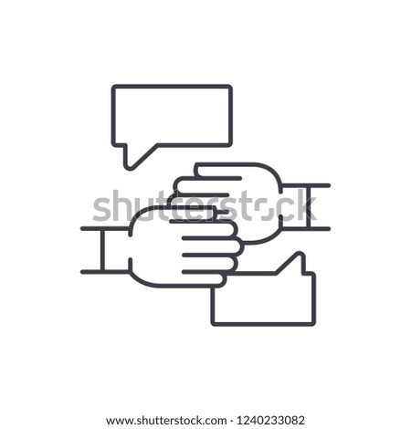 Agreement of intent line icon concept. Agreement of intent vector linear illustration, symbol, sign