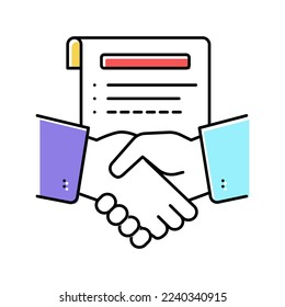 agreement lawyer color icon vector. agreement lawyer sign. isolated symbol illustration