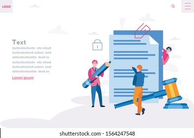 Agreement, legal notice, privacy policy, Vector illustration for web banner, infographics, mobile. Business contract signing