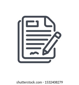 Agreement line icon. Contract vector outline sign.