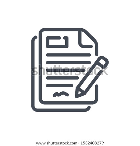 Agreement line icon. Contract vector outline sign.