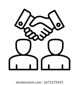 Ilustração do vetor do ícone de linha do contrato