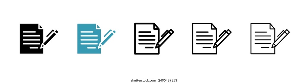 Agreement line icon vector set.
