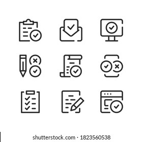 Agreement line icons set. Modern graphic design concepts, black stroke linear symbols, simple outline elements collection. Vector line icons