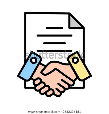Agreement lineal color icon element collection