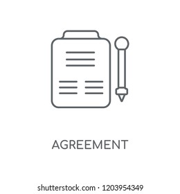 Agreement linear icon. Agreement concept stroke symbol design. Thin graphic elements vector illustration, outline pattern on a white background, eps 10.