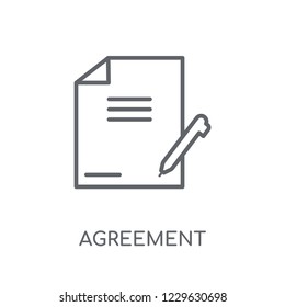 Agreement linear icon. Modern outline Agreement logo concept on white background from law and justice collection. Suitable for use on web apps, mobile apps and print media.