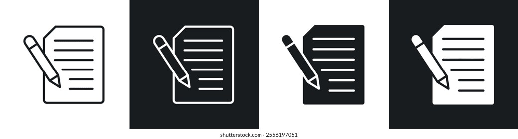 Agreement linear icon set for app, and web design.