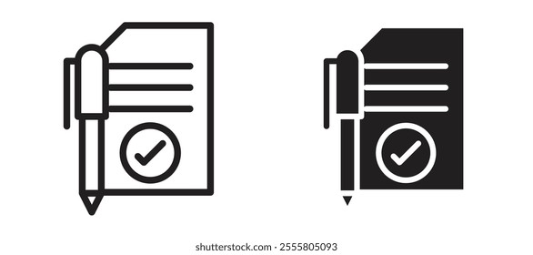 Agreement liner icon vector set.