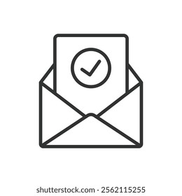 Agreement mail, icon in line design. Agreement mail, email, contract, email, signed agreement, communication, confirmation on white background vector. Agreement mail editable stroke icon