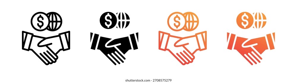 Agreement Multiple Style Icon Set Collection