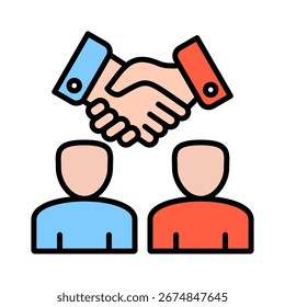 Ilustração do vetor de ícone de cor do contorno do contrato