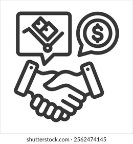 Agreement Outline Icon Vector Illustration