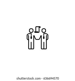 Agreement outline vector icon. Partnership and cooperation illustration.