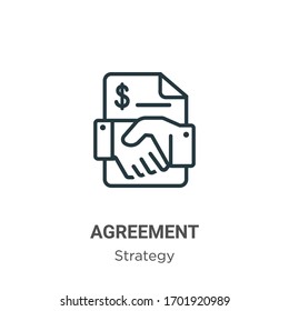 Agreement outline vector icon. Thin line black agreement icon, flat vector simple element illustration from editable strategy concept isolated stroke on white background