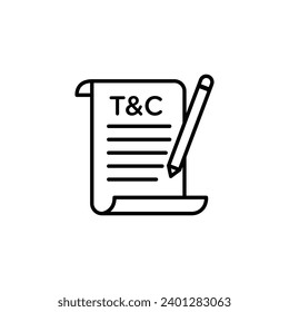 Icono de vector de papel de acuerdo. Ilustración vectorial de papel de acuerdo en color blanco y negro.