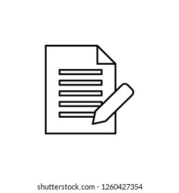 Agreement, pen, document icon on white background. Can be used for web, logo, mobile app, UI, UX on white background