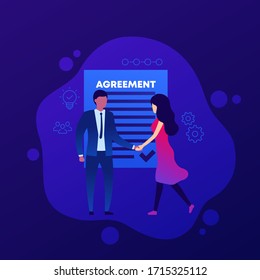 agreement, people shaking hands, vector