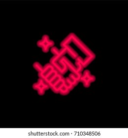 Agreement red glowing neon ui ux icon. Glowing sign logo vector