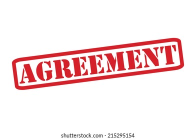 AGREEMENT Red Rubber Stamp vector over a white background.