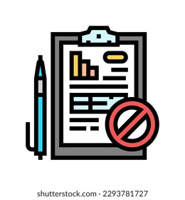 acuerdo que rechaza el vector de icono de color. acuerdo de rechazo. ilustración de símbolo aislado