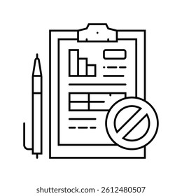 agreement rejecting line icon vector. agreement rejecting sign. isolated contour symbol black illustration