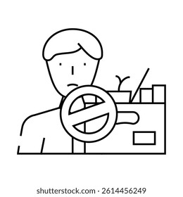 agreement rejecting line icon vector. agreement rejecting sign. isolated contour symbol black illustration