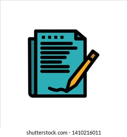 Agreement, Report, Form, Layout, Paper  Flat Color Icon. Vector icon banner Template