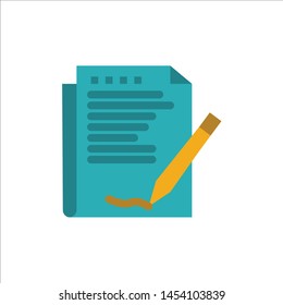 Agreement, Report, Form, Layout, Paper  Flat Color Icon. Vector icon banner Template