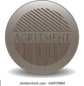 Agreement retro style wood emblem