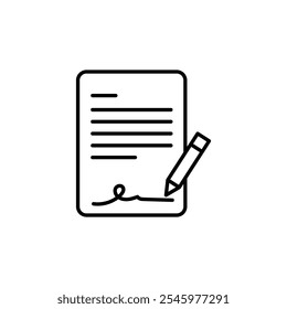 Icono de Vector de línea delgada de Acuerdo.