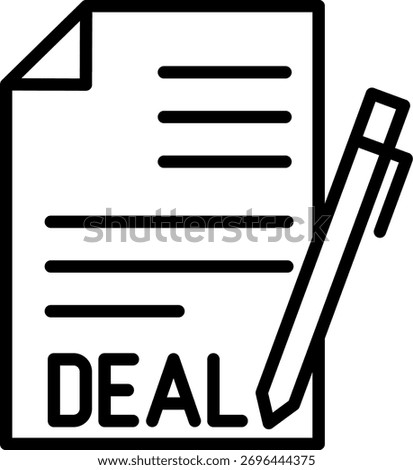 ​contract agreement, treaty lineal icon vector for illustration with isolated. suitable for design, icon, logo, app