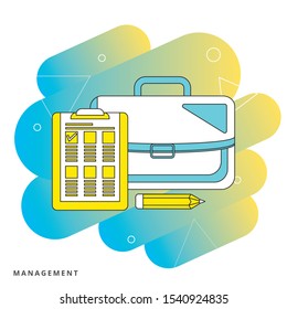 Agreement, treaty, sign a contract concepts. Flat design. Clipboard and document with seal.
