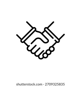 Diseño de Vector de Acuerdo para gesto de apretón de manos, ideal para ilustraciones de negocios, asociaciones y negocios