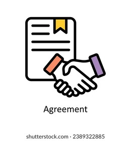 Agreement Vektorgrafik ausgefüllte Entwurfsgrafik. Symbol auf weißem Hintergrund EPS10-Datei