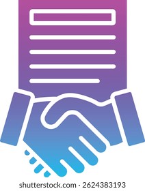 Ícone de vetor do contrato. Pode ser usado para impressão, aplicativos móveis e da Web.