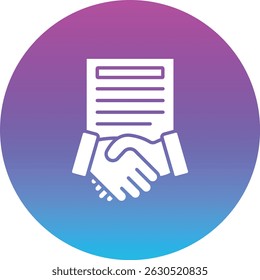 Ícone de vetor do contrato. Pode ser usado para impressão, aplicativos móveis e da Web.