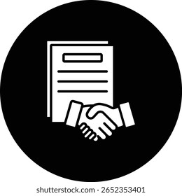 Ícone de vetor do contrato. Pode ser usado para impressão, aplicativos móveis e da Web.