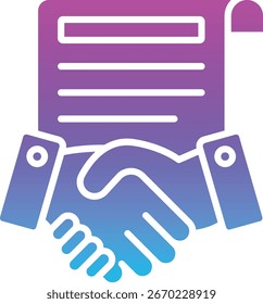 Ícone de vetor do contrato. Pode ser usado para impressão, aplicativos móveis e da Web.